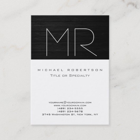 Noir Blanc Chubby Taille Carte de visite chic (Devant)