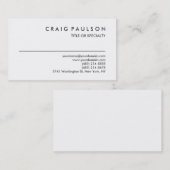 Noir blanc clair Chic Consultant Carte de visite (Devant / Derrière)