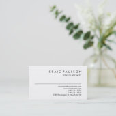 Noir blanc clair Chic Consultant Carte de visite (Debout devant)