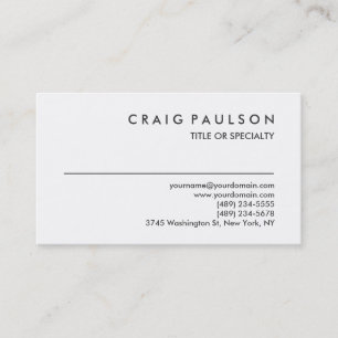 Noir blanc clair Chic Consultant Carte de visite