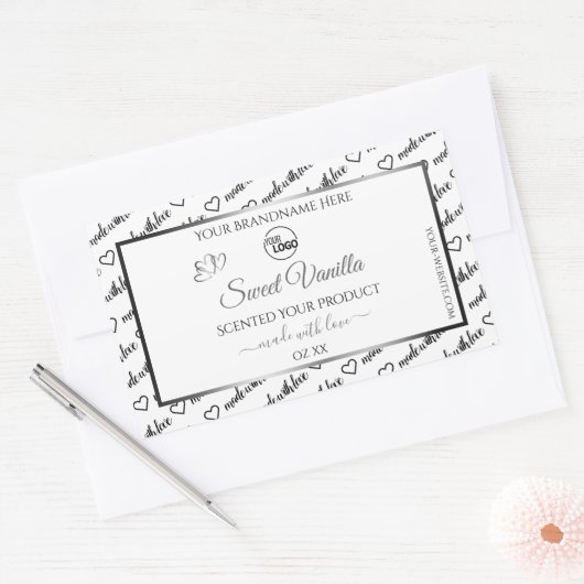 Noir Blanc Cloud Argent produit Étiquette Logo (Enveloppe)