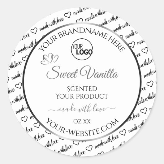 Noir Blanc Cloud Argent produit Étiquette Logo (Devant)