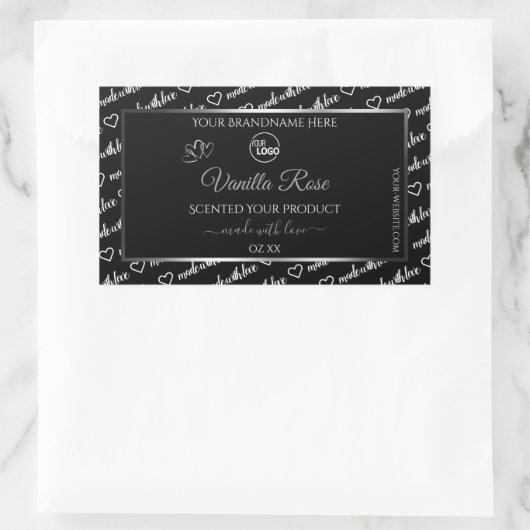 Noir Blanc Cloud Argent produit Étiquette Logo (Sac)