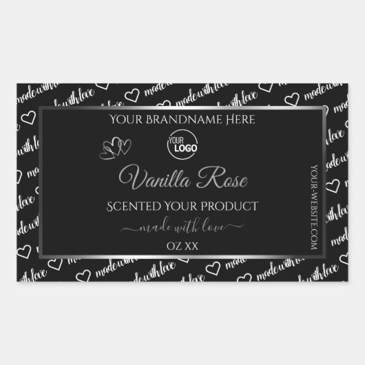 Noir Blanc Cloud Argent produit Étiquette Logo (Devant)