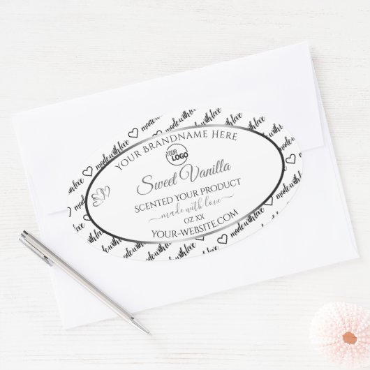 Noir Blanc Cloud Argent produit Étiquette Logo (Enveloppe)