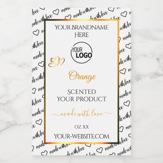 Noir Blanc Cloud Orange Produit Logo Étiquette (Étiquettes simples)