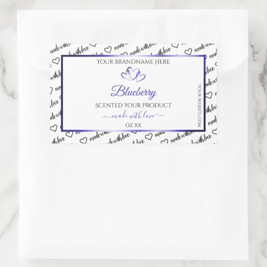 Noir Blanc Cloud Produit Étiquette Coeurs Bleus (Sac)