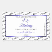 Noir Blanc Cloud Produit Étiquette Coeurs Bleus (Devant)