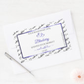 Noir Blanc Cloud Produit Étiquette Coeurs Bleus (Enveloppe)