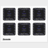Noir Blanc Cloud Produit Étiquette Coeurs Bleus (Feuille)