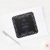 Noir Blanc Cloud Produit Étiquette Coeurs Bleus (Enveloppe)