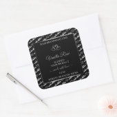 Noir Blanc Cloud Produit Étiquette Coeurs d'argent (Enveloppe)