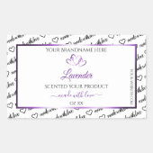 Noir Blanc Cloud Produit Étiquette Coeurs pourpres (Devant)