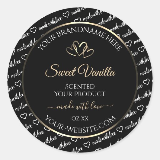 Noir Blanc Cloud Produit Étiquette Gold Frame (Devant)