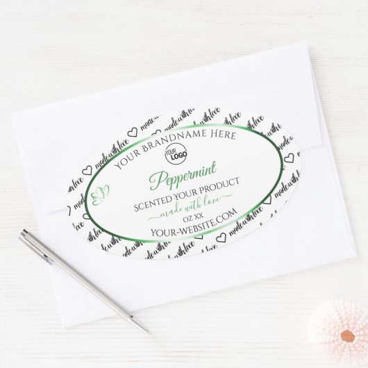 Noir Blanc Cloud Produit Étiquette Logo Vert (Enveloppe)