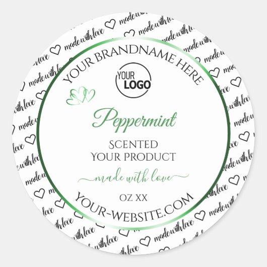 Noir Blanc Cloud Produit Étiquette Logo Vert (Devant)