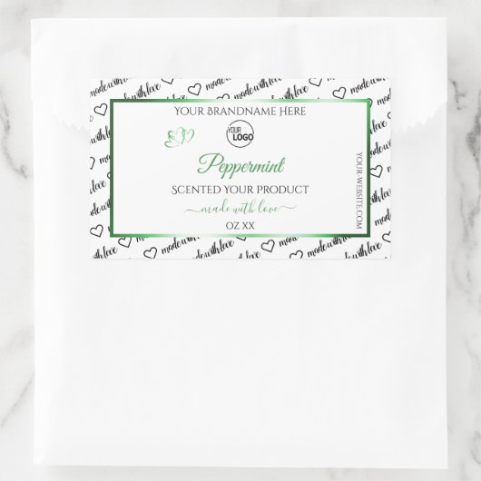 Noir Blanc Cloud Produit Étiquette Logo Vert (Sac)