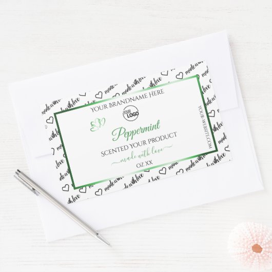 Noir Blanc Cloud Produit Étiquette Logo Vert (Enveloppe)