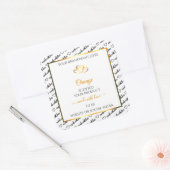 Noir Blanc Cloud Produit Étiquette Orange Coeurs (Enveloppe)