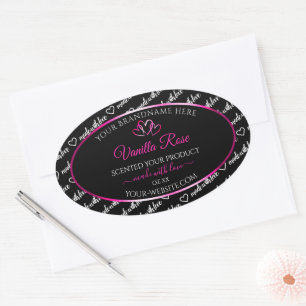 Noir Blanc Cloud Produit Étiquettes Coeurs roses