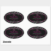 Noir Blanc Cloud Produit Étiquettes Coeurs roses (Feuille)
