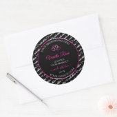 Noir Blanc Cloud Produit Étiquettes Coeurs roses (Enveloppe)