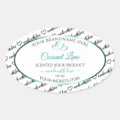 Noir Blanc Cloud Produit Étiquettes Coeurs Turquoi (Devant)