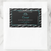 Noir Blanc Cloud Produit Étiquettes Coeurs Turquoi (Sac)