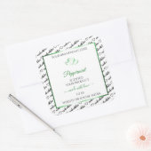 Noir Blanc Cloud Produit Étiquettes Coeurs verts (Enveloppe)