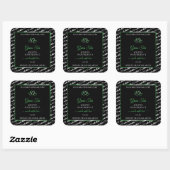 Noir Blanc Cloud Produit Étiquettes Coeurs verts (Feuille)