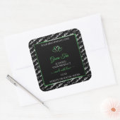 Noir Blanc Cloud Produit Étiquettes Coeurs verts (Enveloppe)
