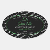 Noir Blanc Cloud Produit Étiquettes Coeurs verts (Devant)