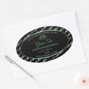 Noir Blanc Cloud Produit Étiquettes Coeurs verts