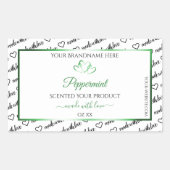 Noir Blanc Cloud Produit Étiquettes Coeurs verts (Devant)