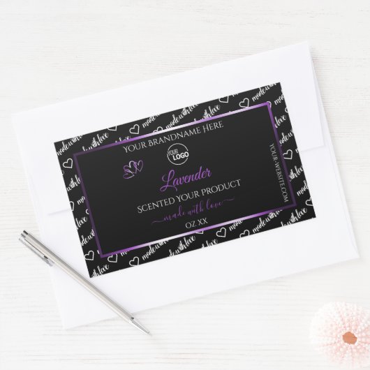 Noir Blanc Cloud Purple Produit Logo Étiquette (Enveloppe)