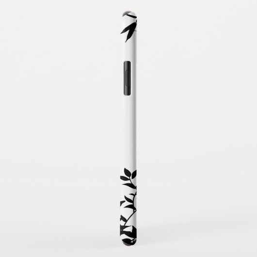 Noir, Blanc, coque iphone de papillons, (Dos/Droite)