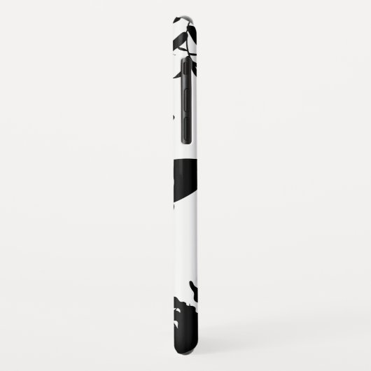 Noir, Blanc, coque iphone de papillons, (Dos/Gauche)