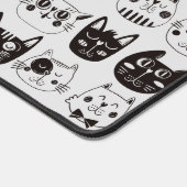 Noir Blanc Crazy Cat Face Monogramme (Coin)