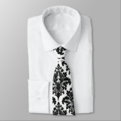 Noir & Blanc Damask Design 2 Cravate design unique (Attaché)
