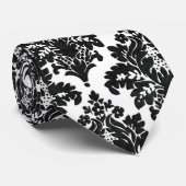 Noir & Blanc Damask Design 2 Cravate design unique (Roulé)