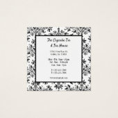 Noir Blanc Damask Patte Personnalisé Carte de rédu (Devant)