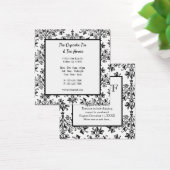 Noir Blanc Damask Patte Personnalisé Carte de rédu (Bureau)
