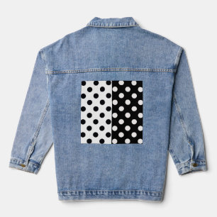 Noir Blanc demi-couleur fractionné en Pois Inverse