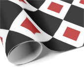 Noir, Blanc, Diamant Rouge Motif emballage cadeau (Coin rond)