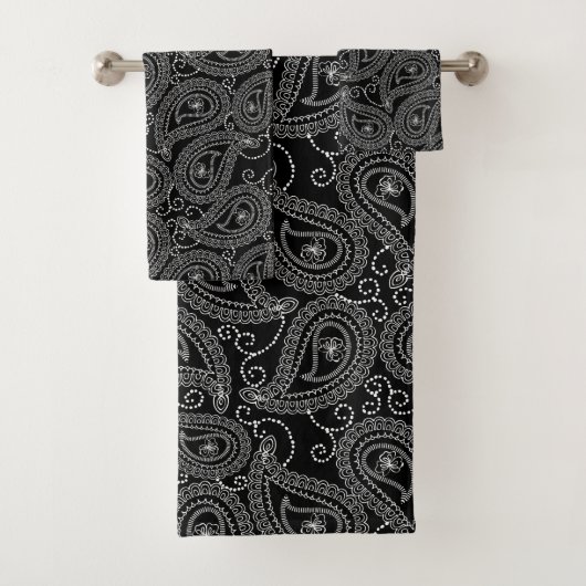 Noir & Blanc Elegant Damask Motif Floral (En situation)