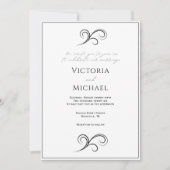 Noir & Blanc Elégant Faire-part de mariage moderne (Devant)