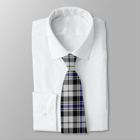Noir blanc et bleu Plaid Cravate (Attaché)