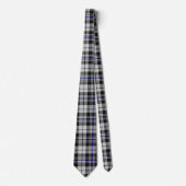 Noir blanc et bleu Plaid Cravate (Devant)