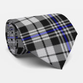 Noir blanc et bleu Plaid Cravate (Roulé)