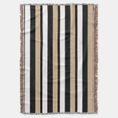 Noir blanc et couverture de jet barrée par or (devant Vertical)